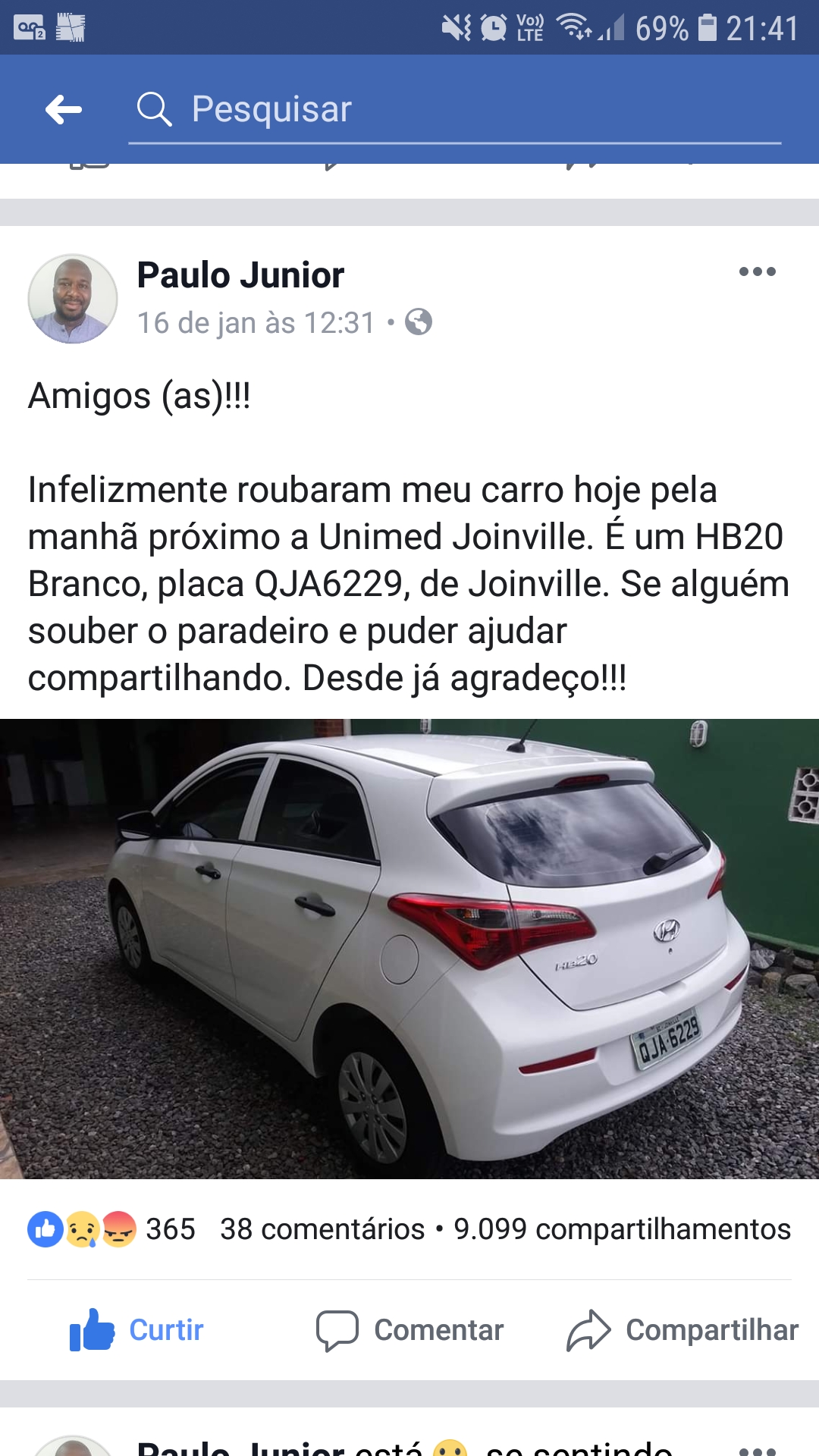 Veículo Roubado